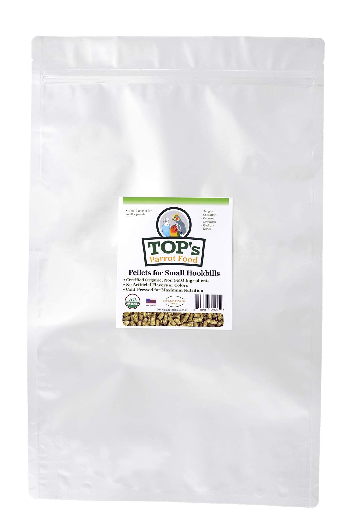 TOP's Parrot Food sac-pellets-10-livres, alimentation pratique pour votre oiseau et naturel.