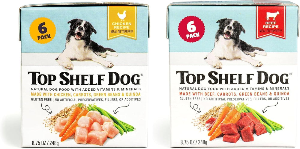 Top Shelf Dog poulet-diner: repas savoureux pour chiens exigeants et gourmands.