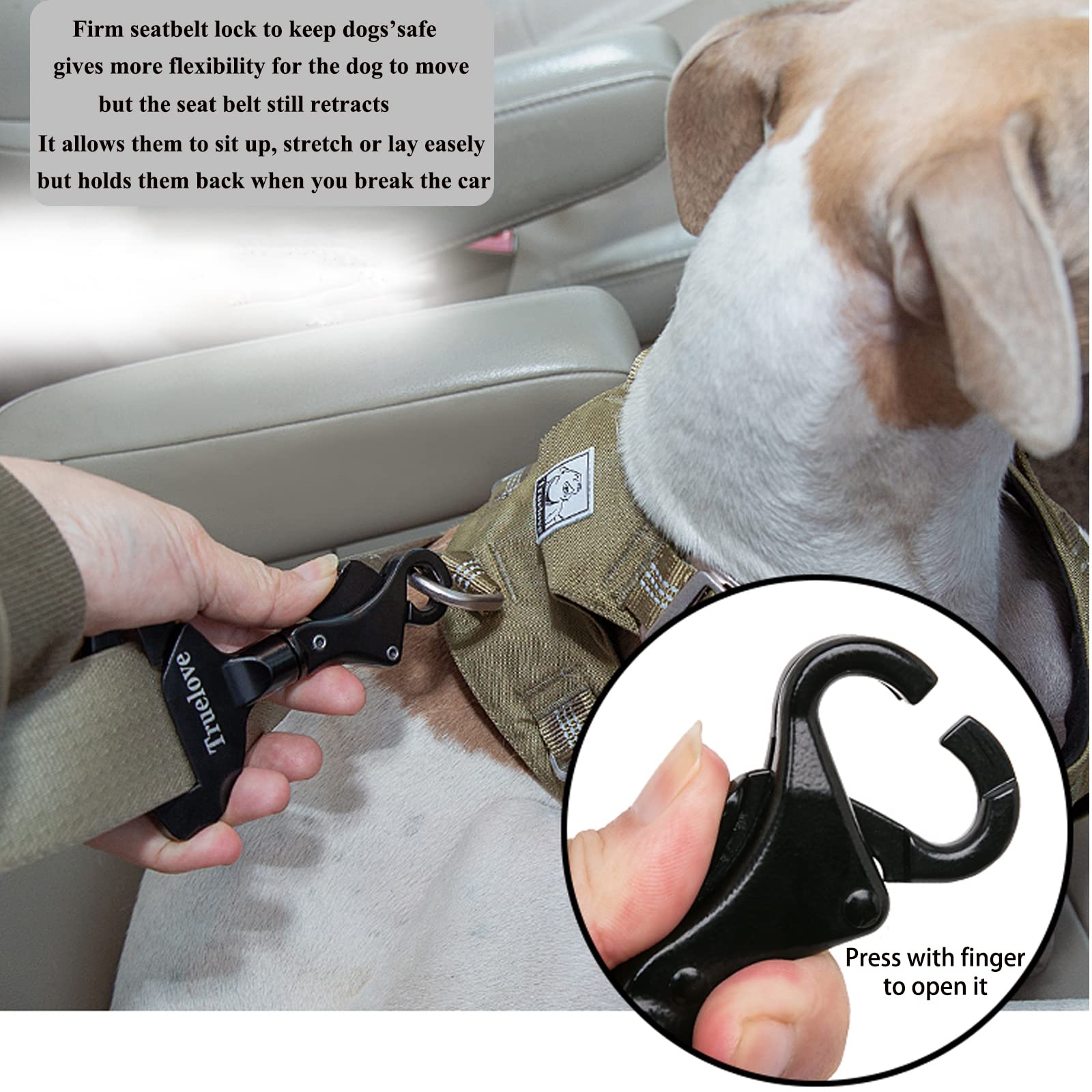 TOPSOSO Truelove: compatibilité ceinture véhicule pour chien, s'adapte à la plupart des voitures.