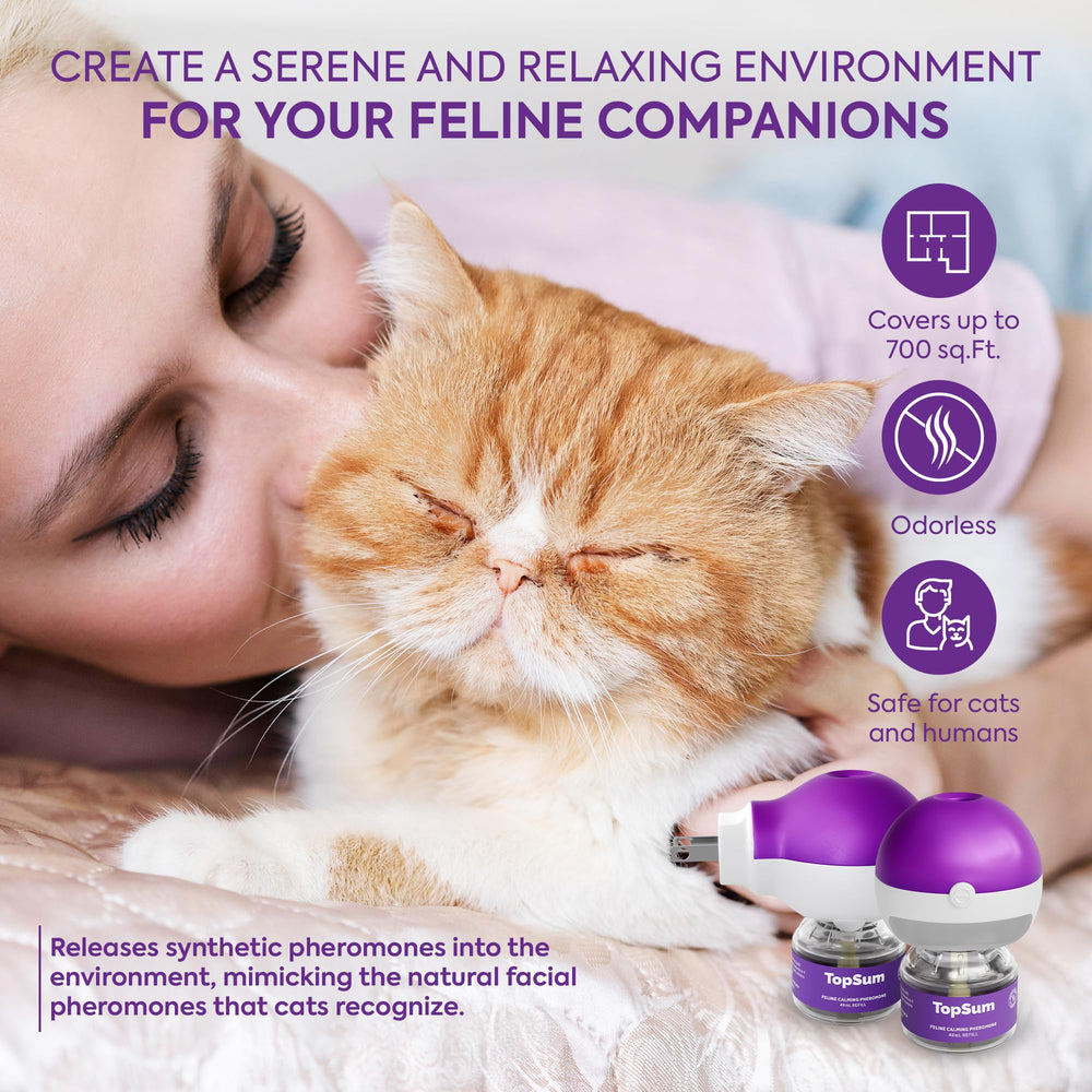 TopSum diffuseur chat avec recharge, diffusion continue et pratique.