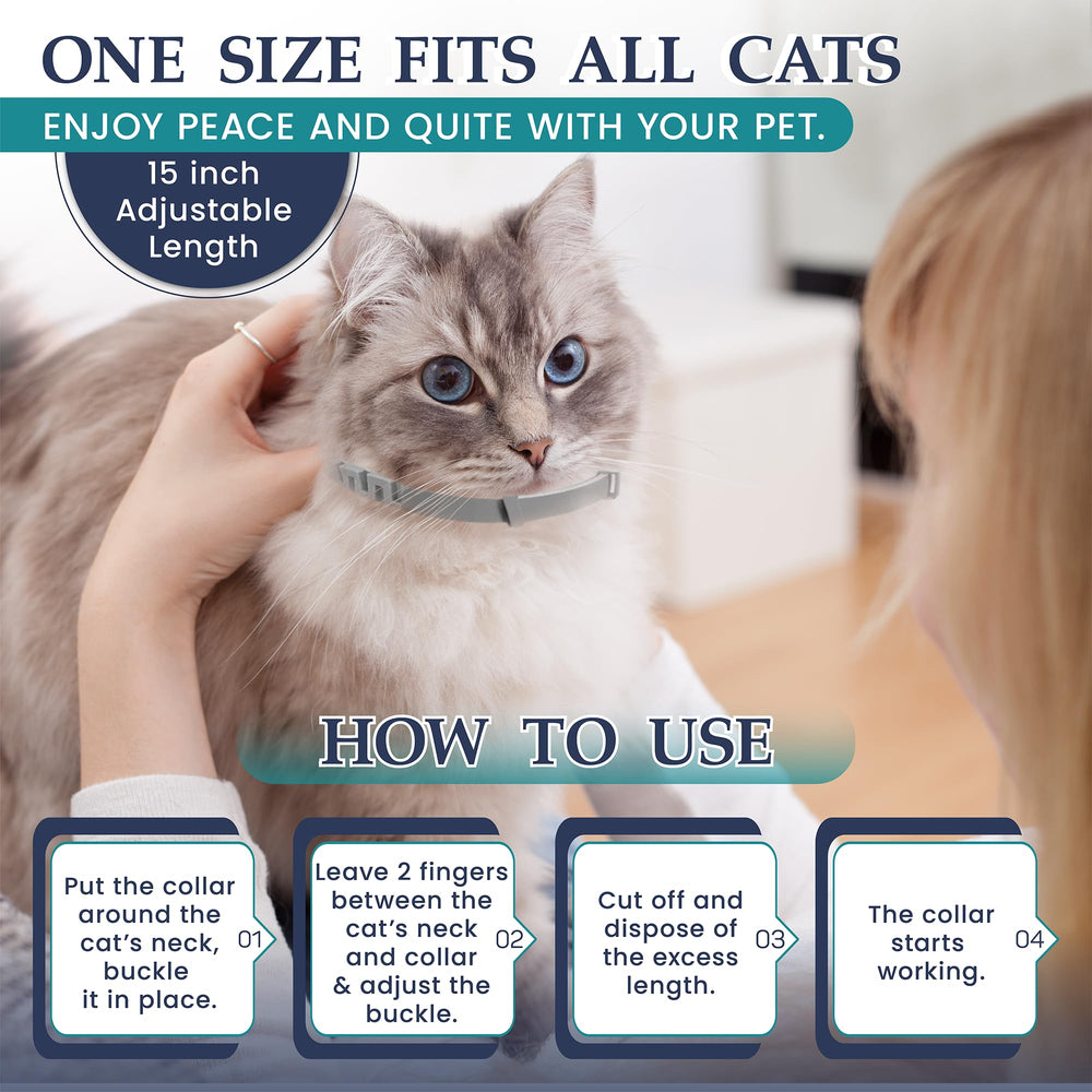 TopSum collier apaisant pour chat boucle reglable pour un ajustement précis.