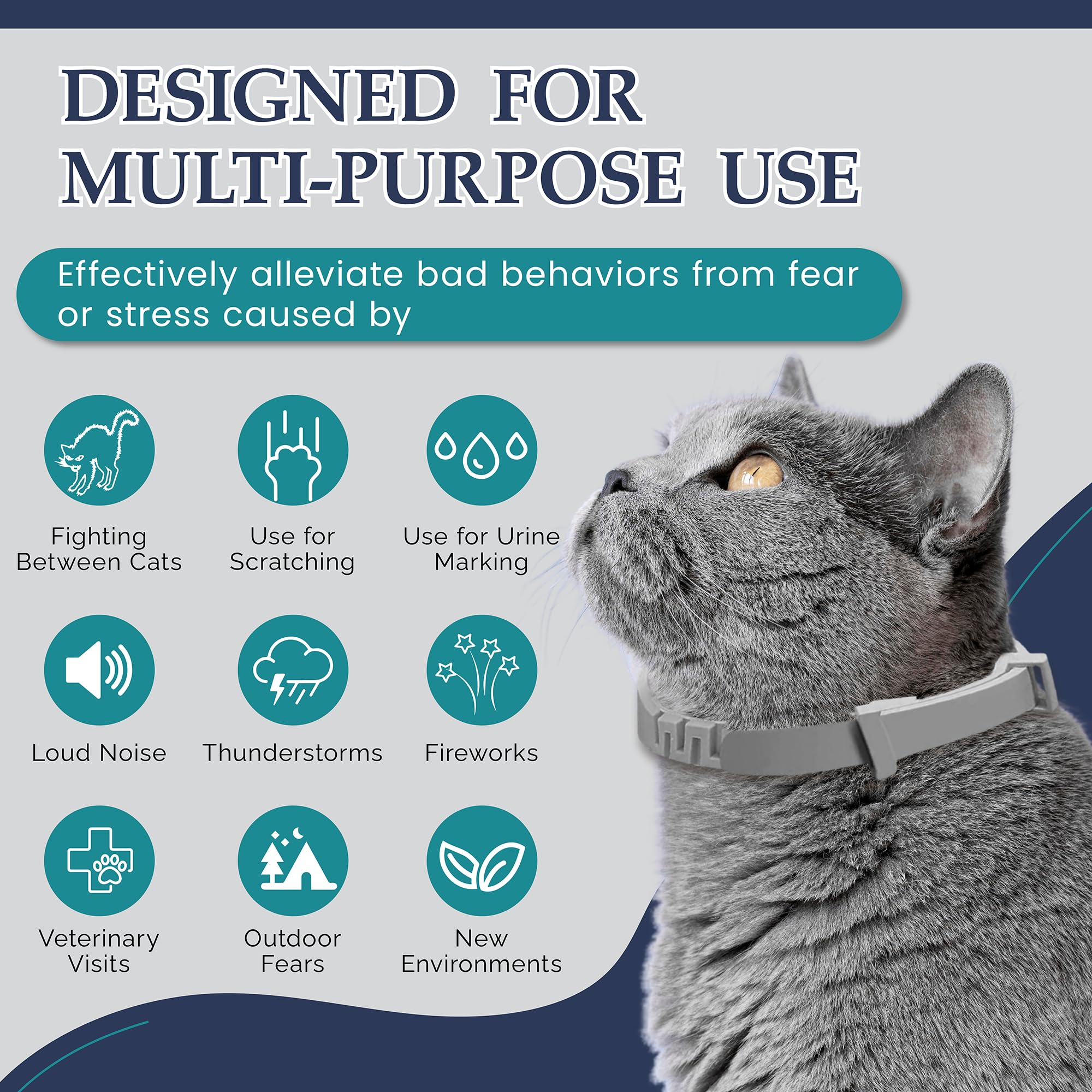 TopSum collier apaisant pour chat matière douce pour confort prolongé.