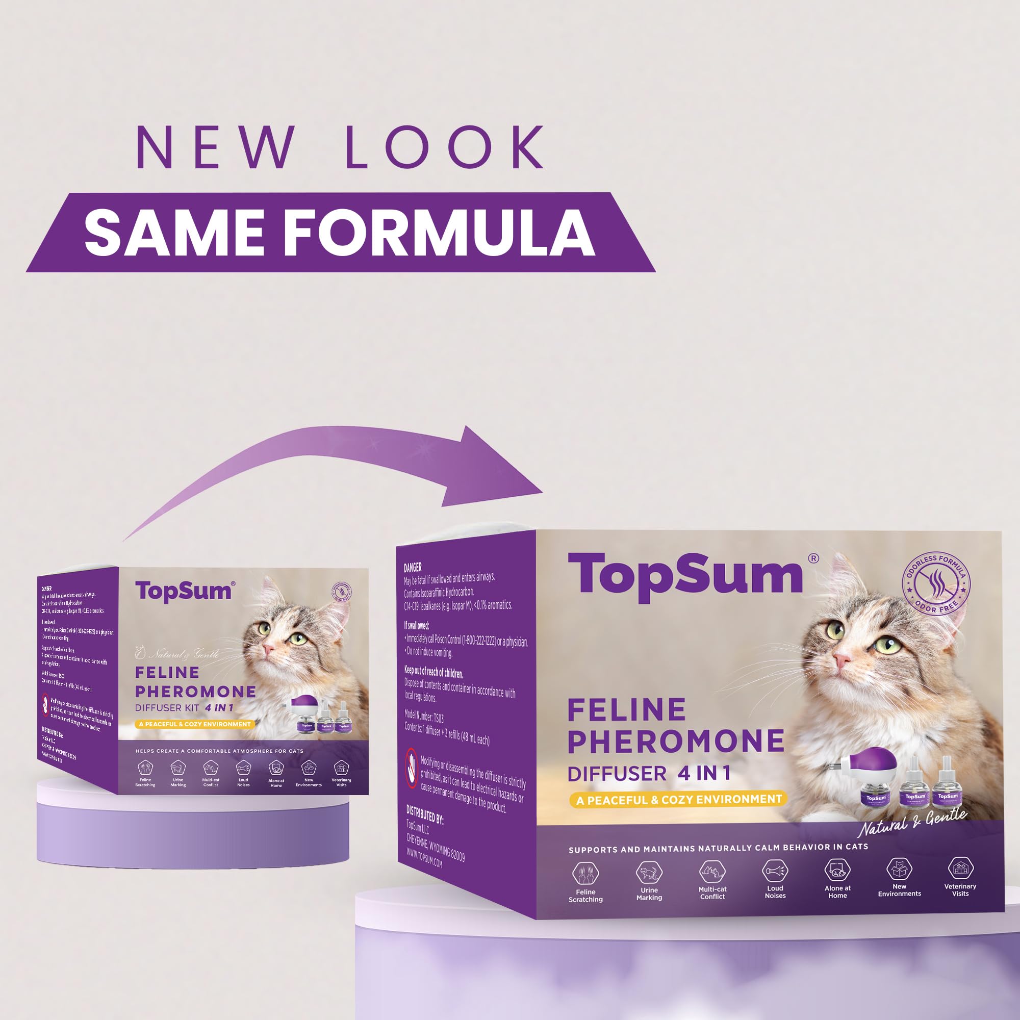 TopSum recharges-pheromones-chat-quatre: quatre récharges pour prolonger l'apaisement.