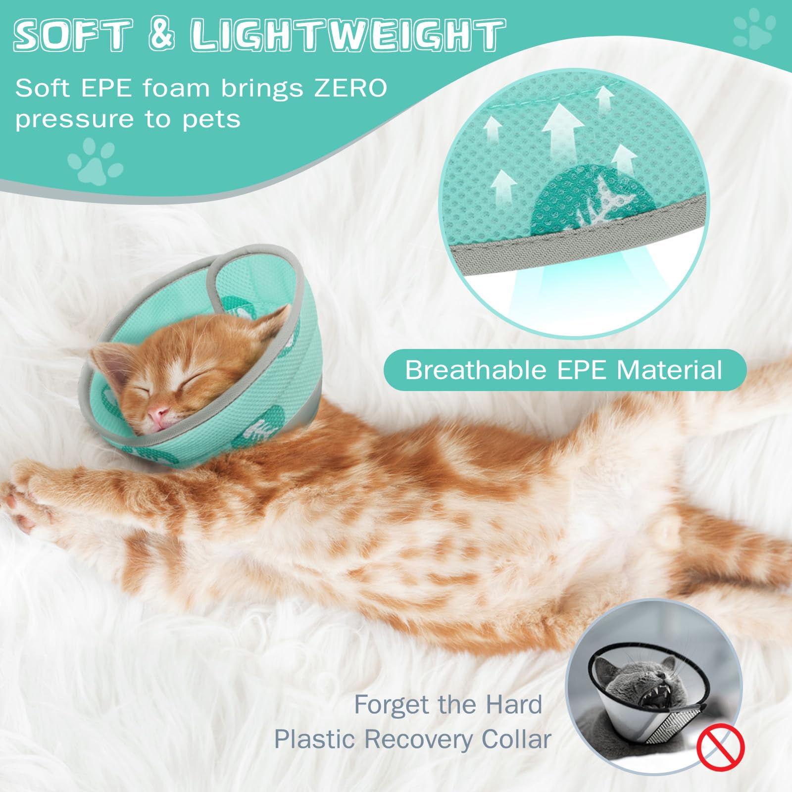 Toptakeit collier-cone chat pliant permet une vision dégagée et un confort