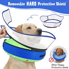 Toptakeit collier donut gonflable sur grand chien, vision dégagée et confort assuré