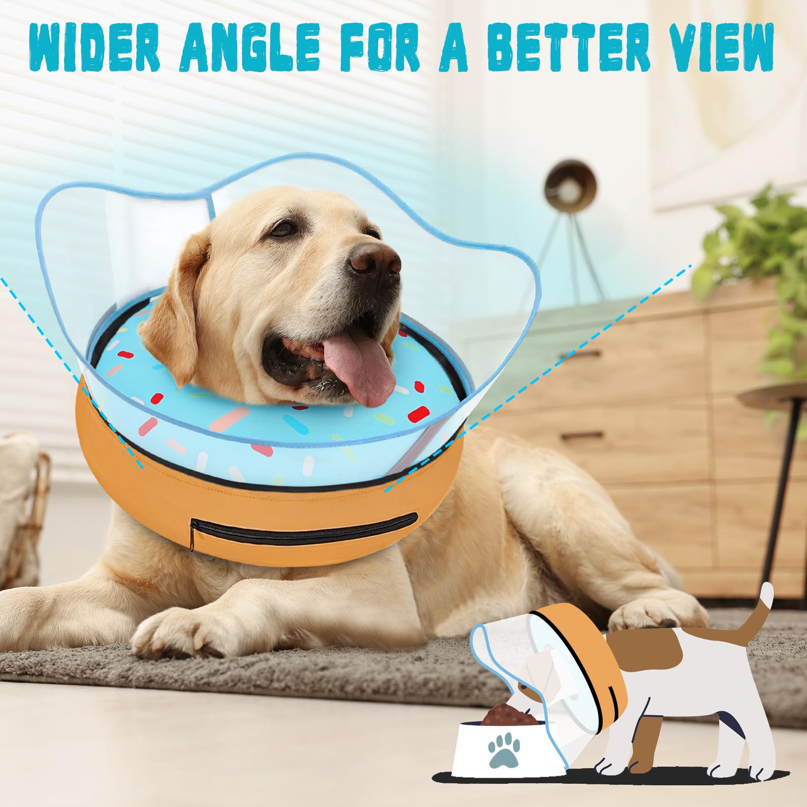 Toptakeit collier-donut sécurité pour chiens actifs.