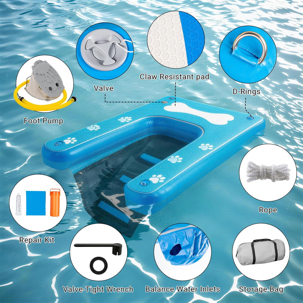 Toriexon rampe motif patte chien facilite reperage et accessibilite a l eau.