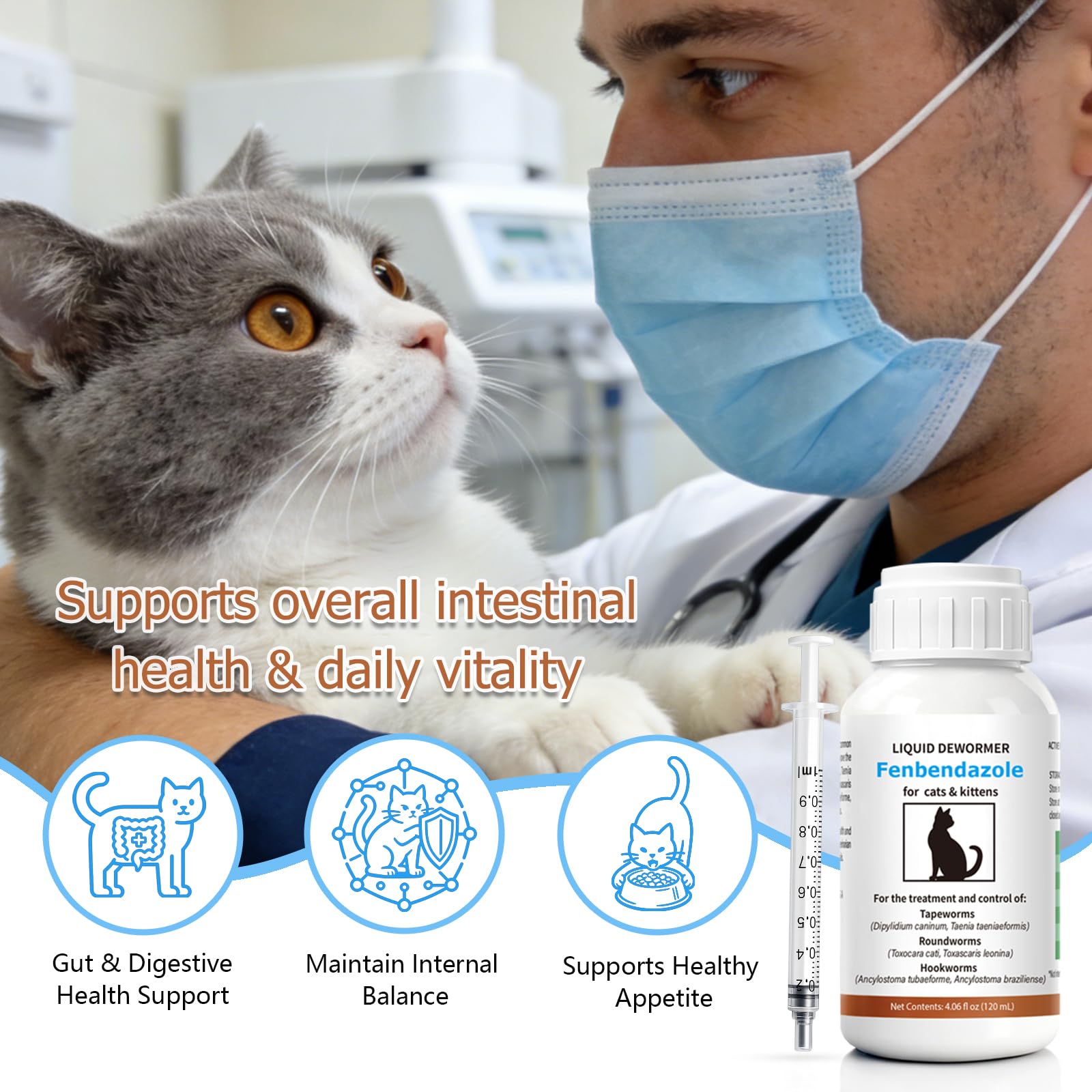 Totoketty Vermifuge Chat – étiquette et flacon clairs pour usage simple