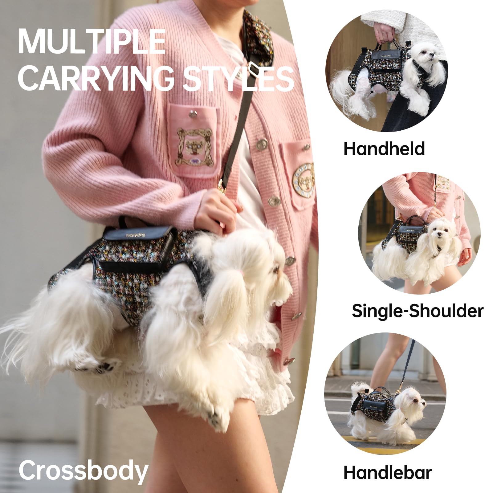 TOUCHDOG Poignée détachable et sangle ajustable pour un transport confortable.