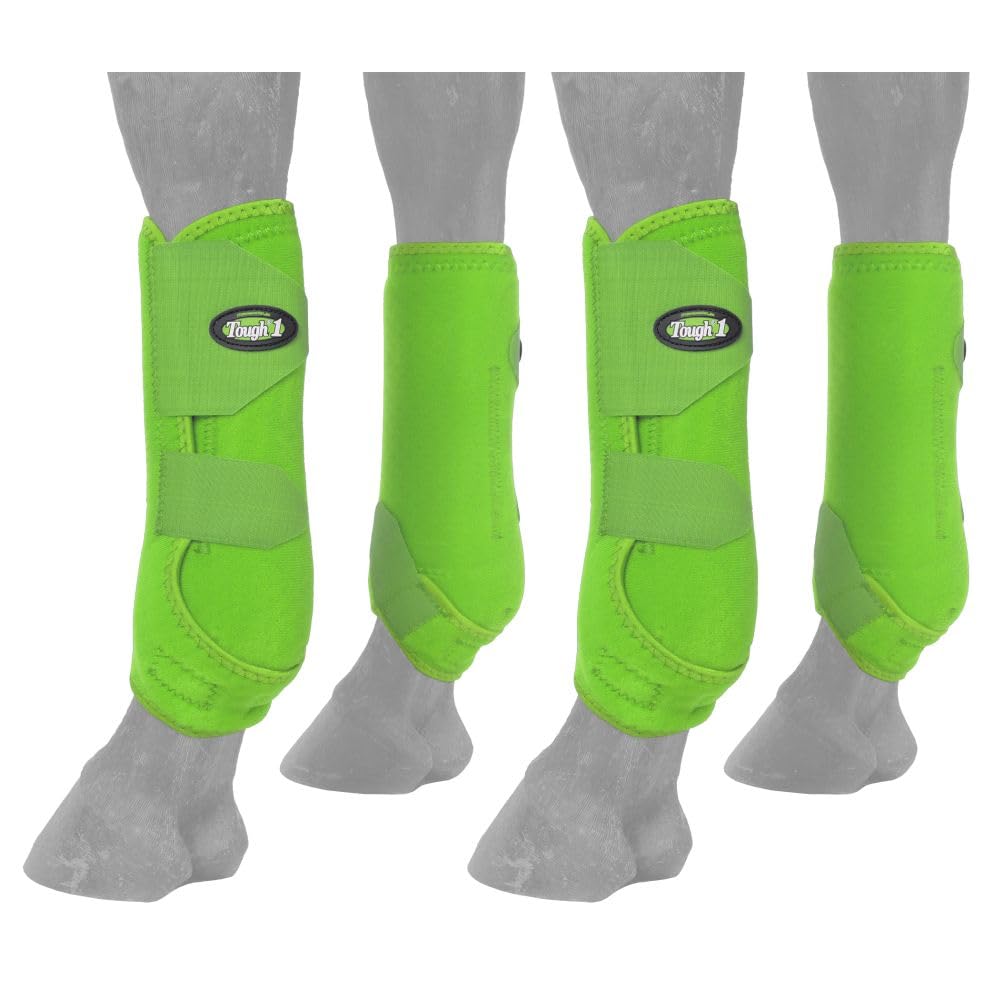 Bottes Tough 1 sport ventilées en néon vert, protection et respirabilité.