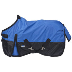 Tough 1 drap imperméable 420D bleu royal sur cheval miniature, protège contre la pluie