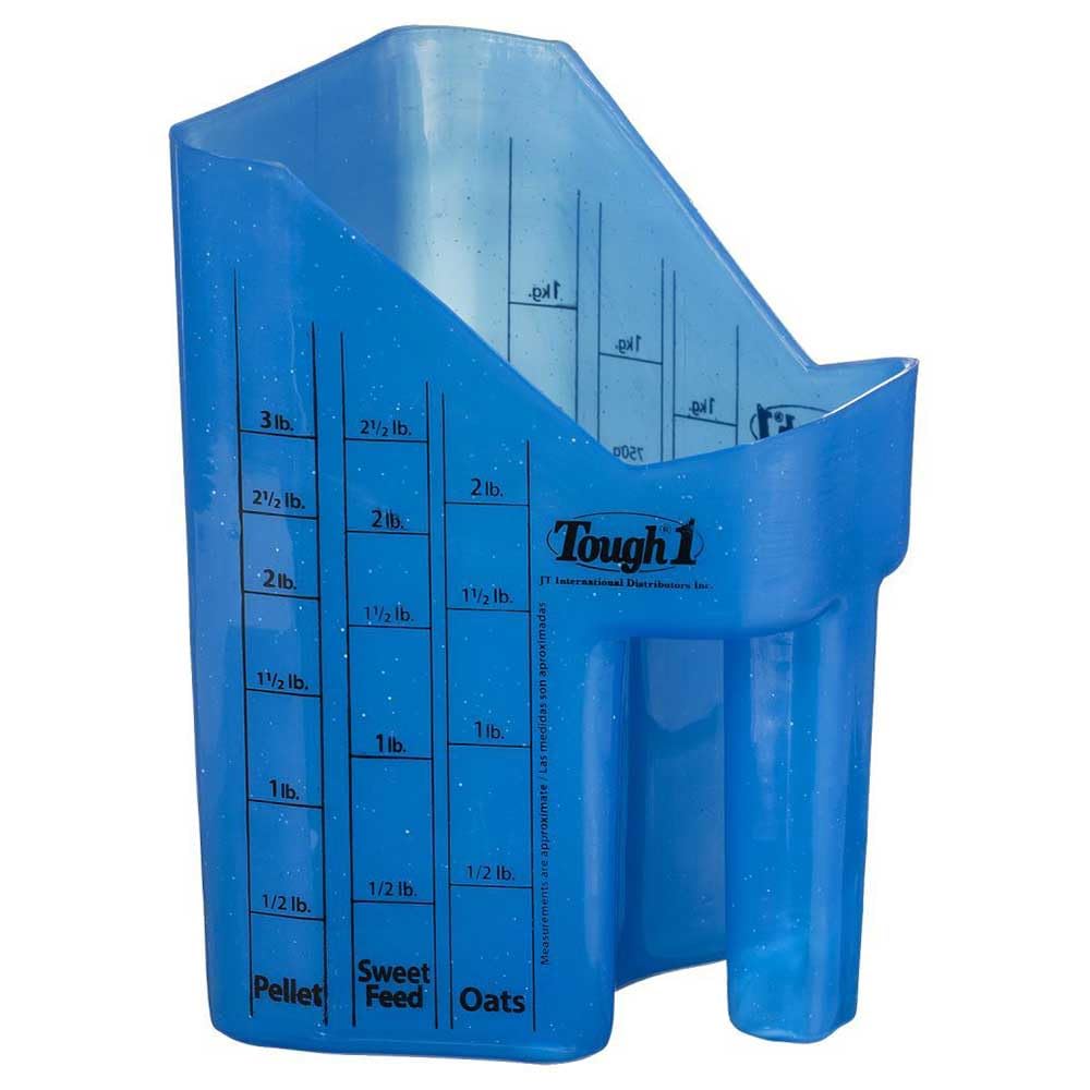 TOUGH1 godet-doseur d'aliments bleu: dosage précis pour chevaux, bovins et volailles