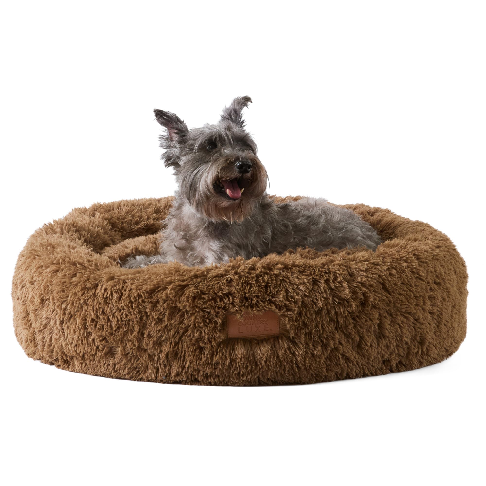Town & Country Luxe CuddleTown, coussin beignet peluche, refuge douillet pour votre chien