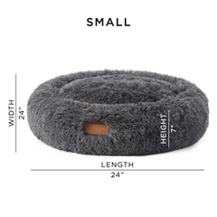 Town & Country Luxe CuddleTown Donut Bed côté gauche montrant l’intérieur moelleux.