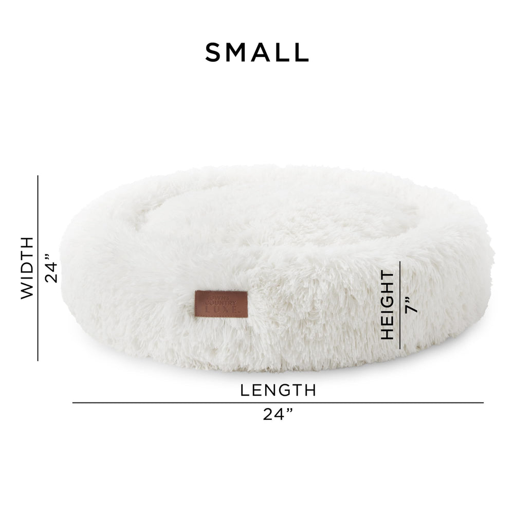Vue arrière du lit donut crème Town & Country Luxe CuddleTown, stabilité renforcée.