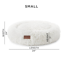 Vue arrière du lit donut crème Town & Country Luxe CuddleTown, stabilité renforcée.