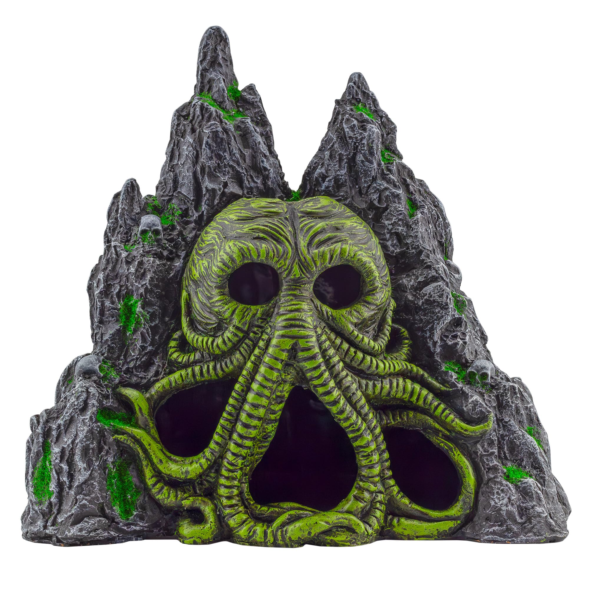 Toy Vault Cthulhu monstre dans une grotte d'aquarium, ambiance mystérieuse.