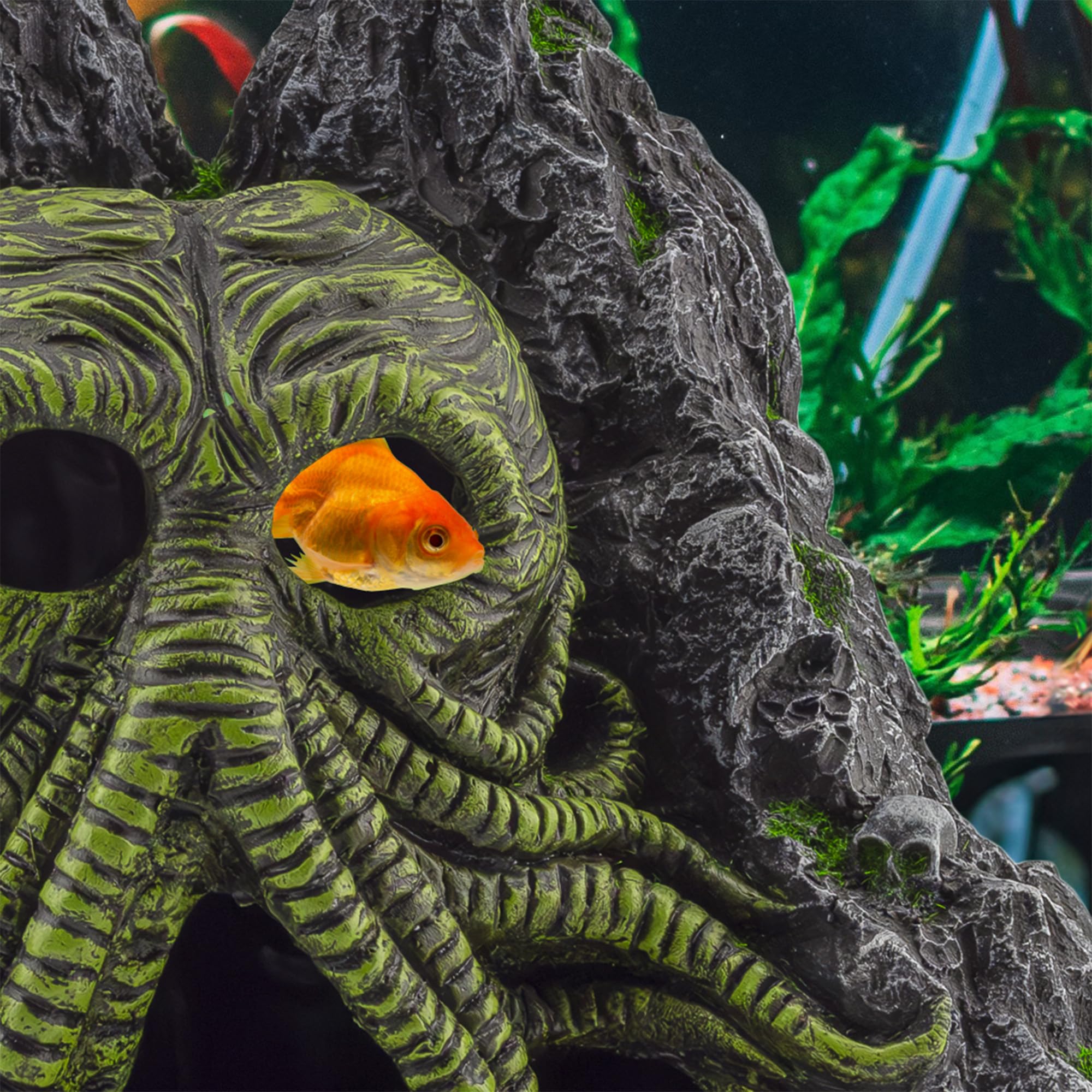 Détail des textures résine et visage du Cthulhu.