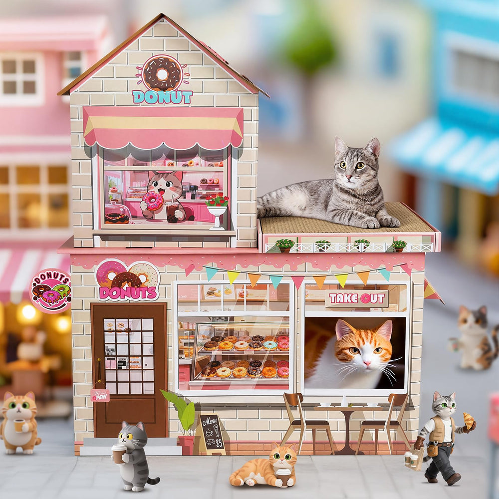 TOYSBOOM Chat-grattoirs-reversibles-peluche: protège les meubles et offre jeu.