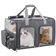 TOYSBOOM porte-chats double: transport sûr et agréable pour deux chats.