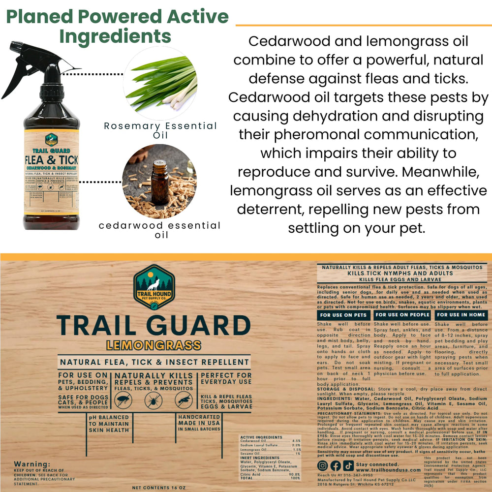 Trail Guard Protection puces et tiques: éloigne les parasites autour de l animal.