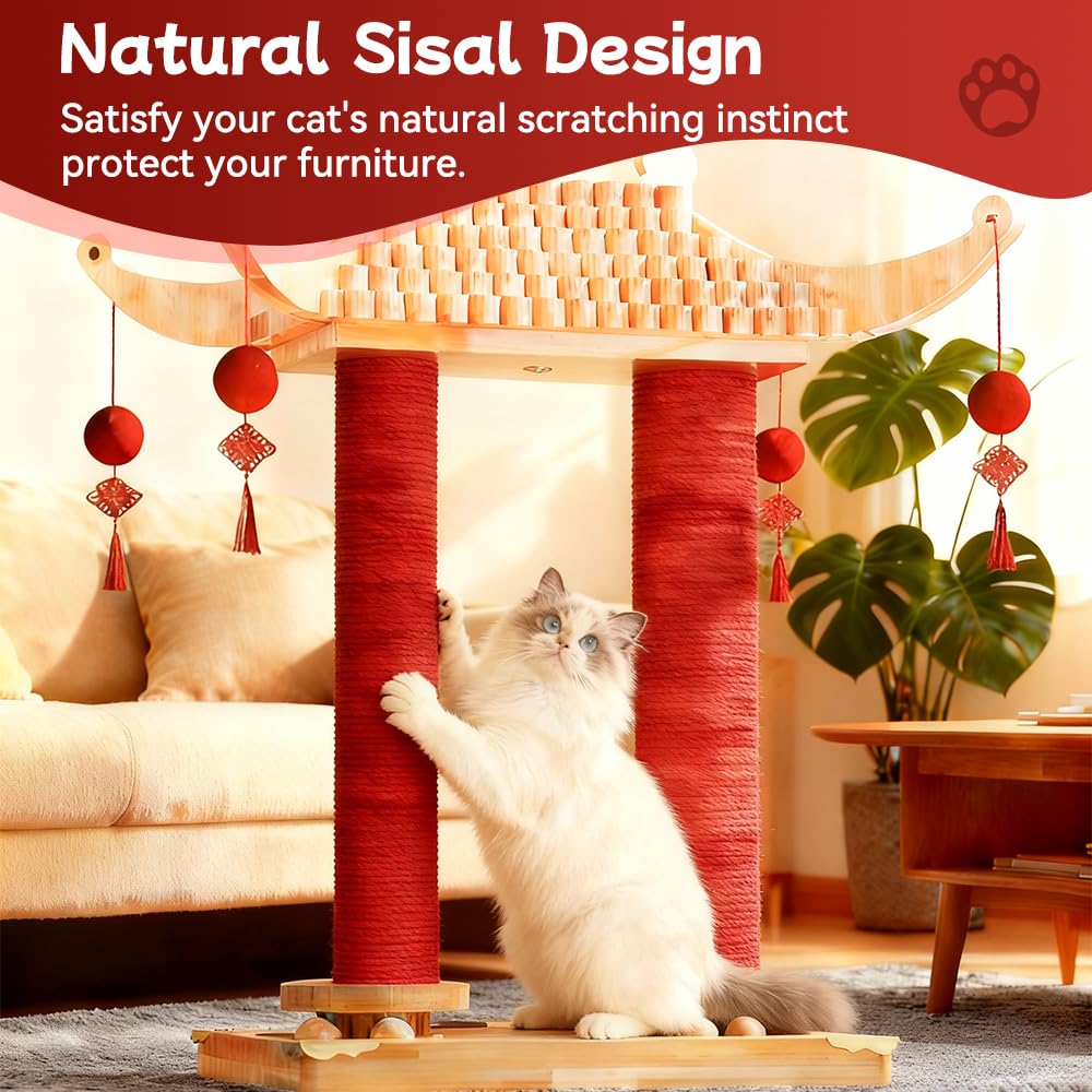 TrainPro poteau d'escalade stable pour chats et chatons actifs.
