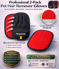 Gants Trazon sur fauteuil, élimine le pelage sans effort.