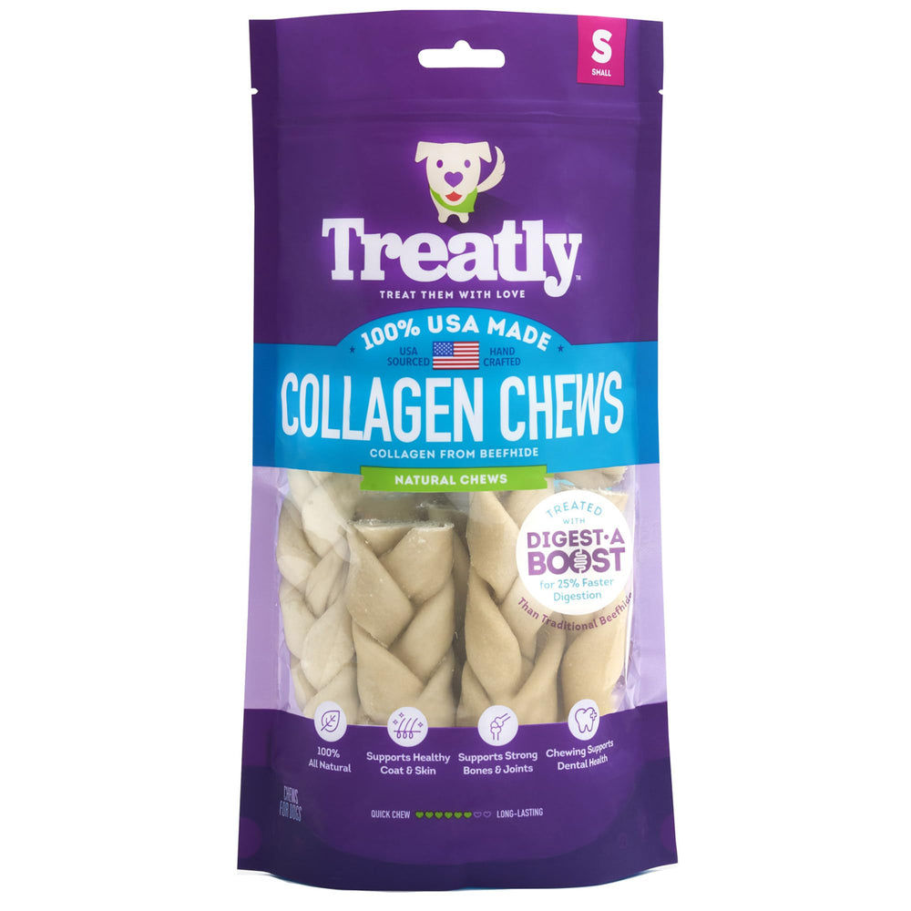 Treatly bandes-collagene assorties : récompense savoureuse favorisant potentiellement la santé dentaire.