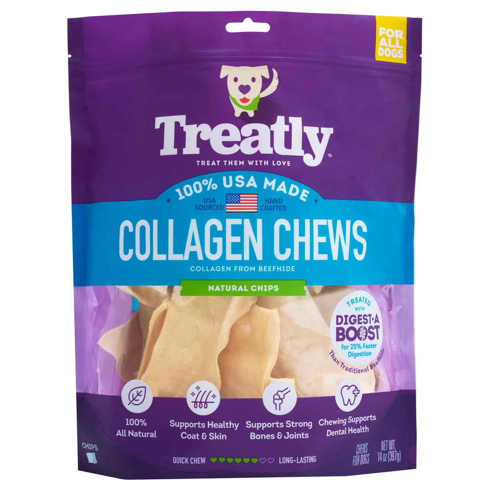 Treatly chips collagene boeuf américain naturel croquant et soutien potentiel à la peau