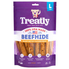 Rouleaux Treatly en cuir de boeuf, 8-9 pouces, saveur cacahuète.