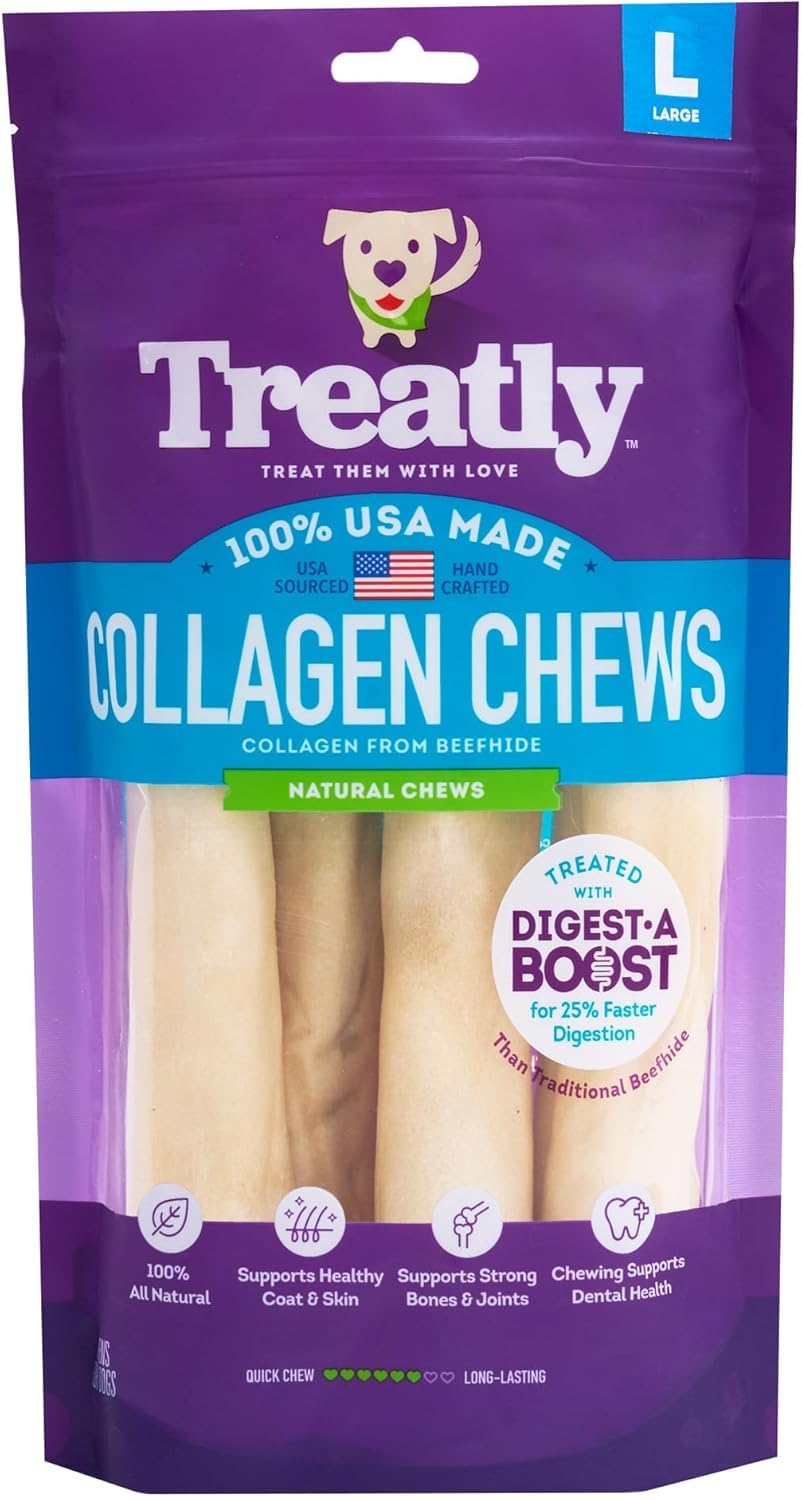 Rouleaux Treatly pour chiens, 9-10 pouces, idéale pour une mastication longue et hygiène dentaire
