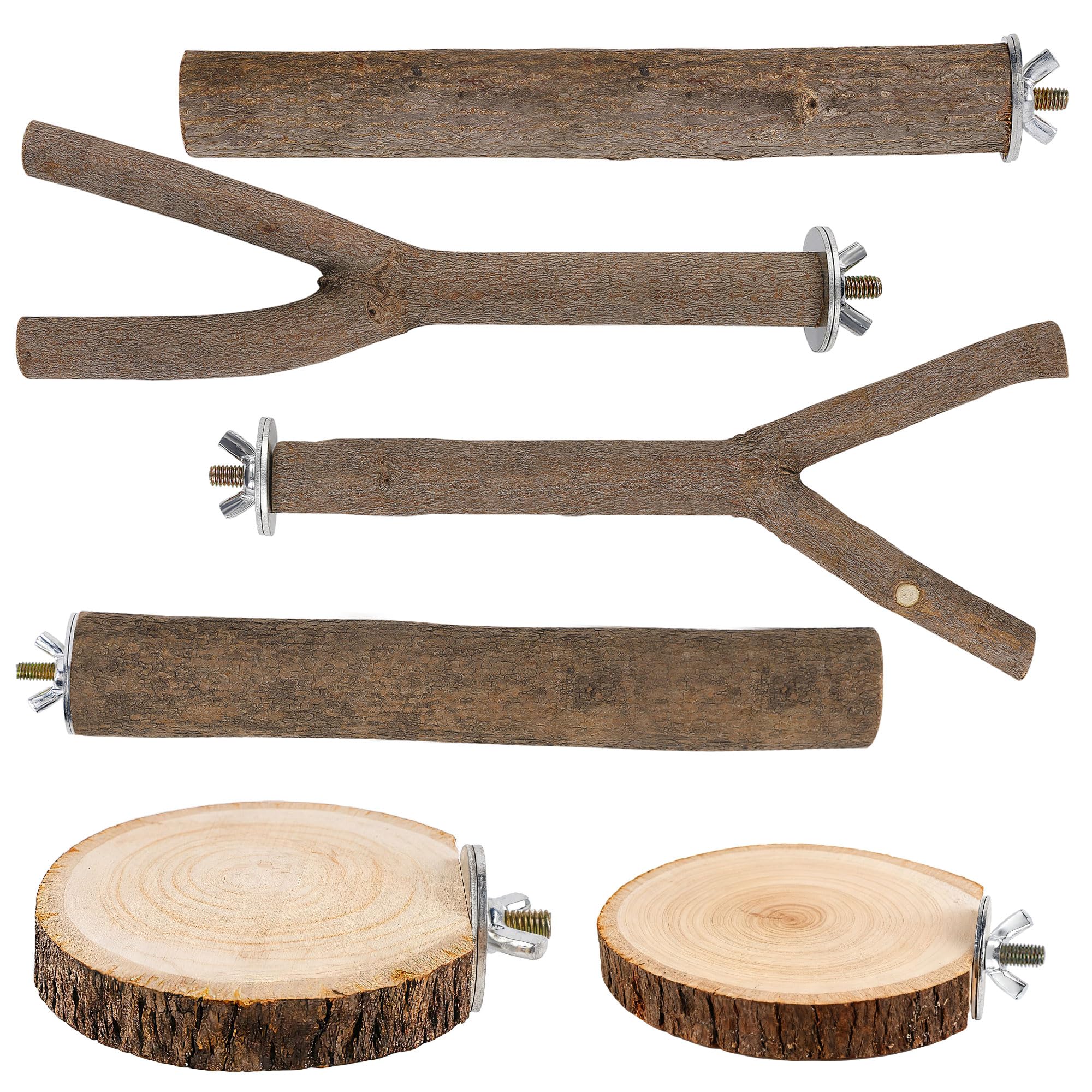 Treewoll ensemble 8 perches en bouleau droites pour griffer et se percher