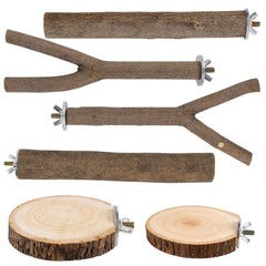 Treewoll perchoir bouleau droit: prise naturelle pour le bec et les pattes.