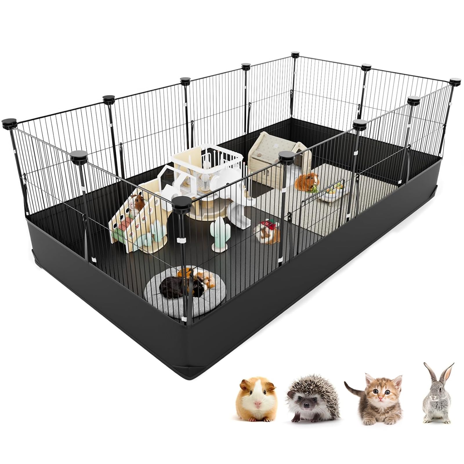 Tresbro cage cochon d'inde imperméable PVC, fond robuste.