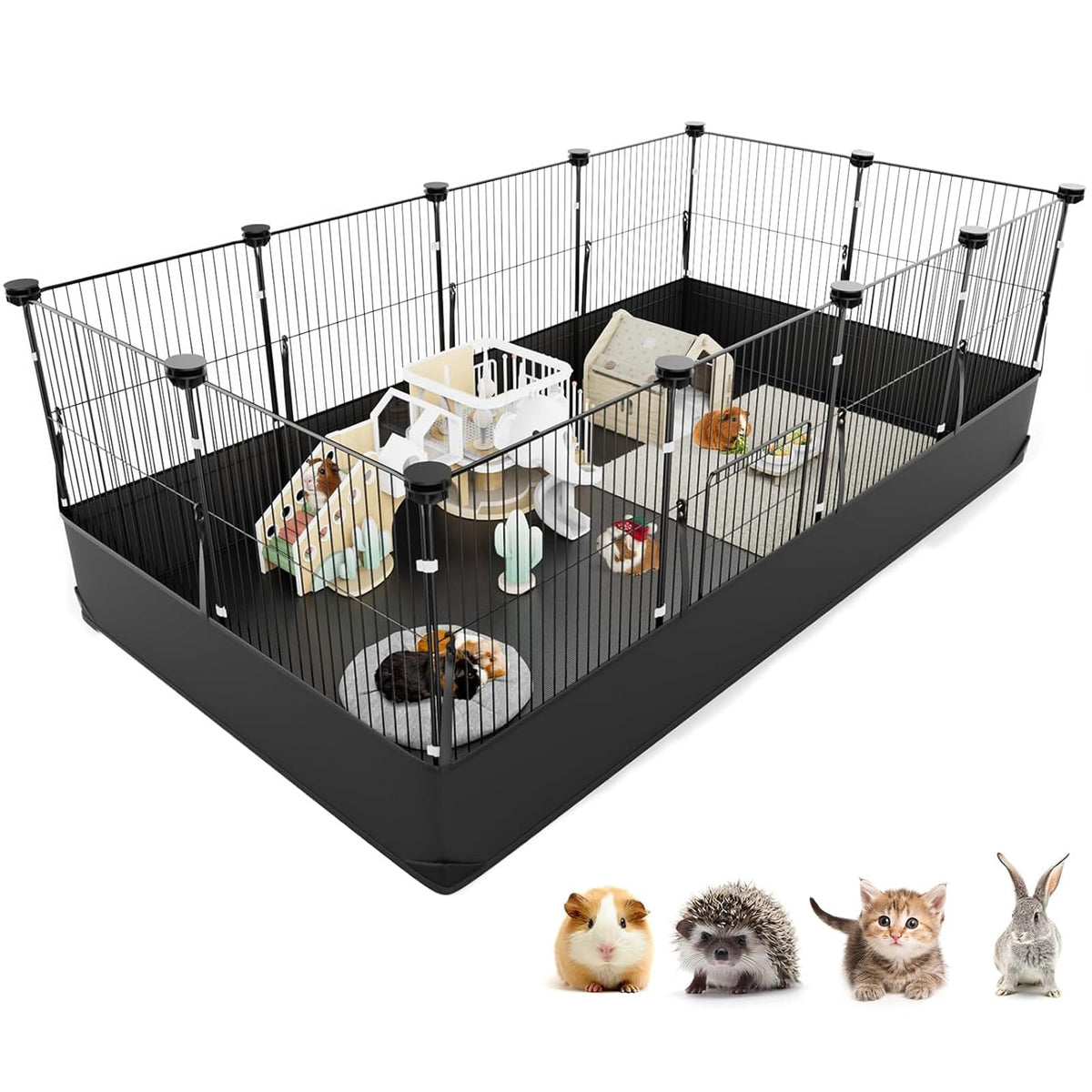 Tresbro cage cochon d'inde imperméable PVC, fond robuste.