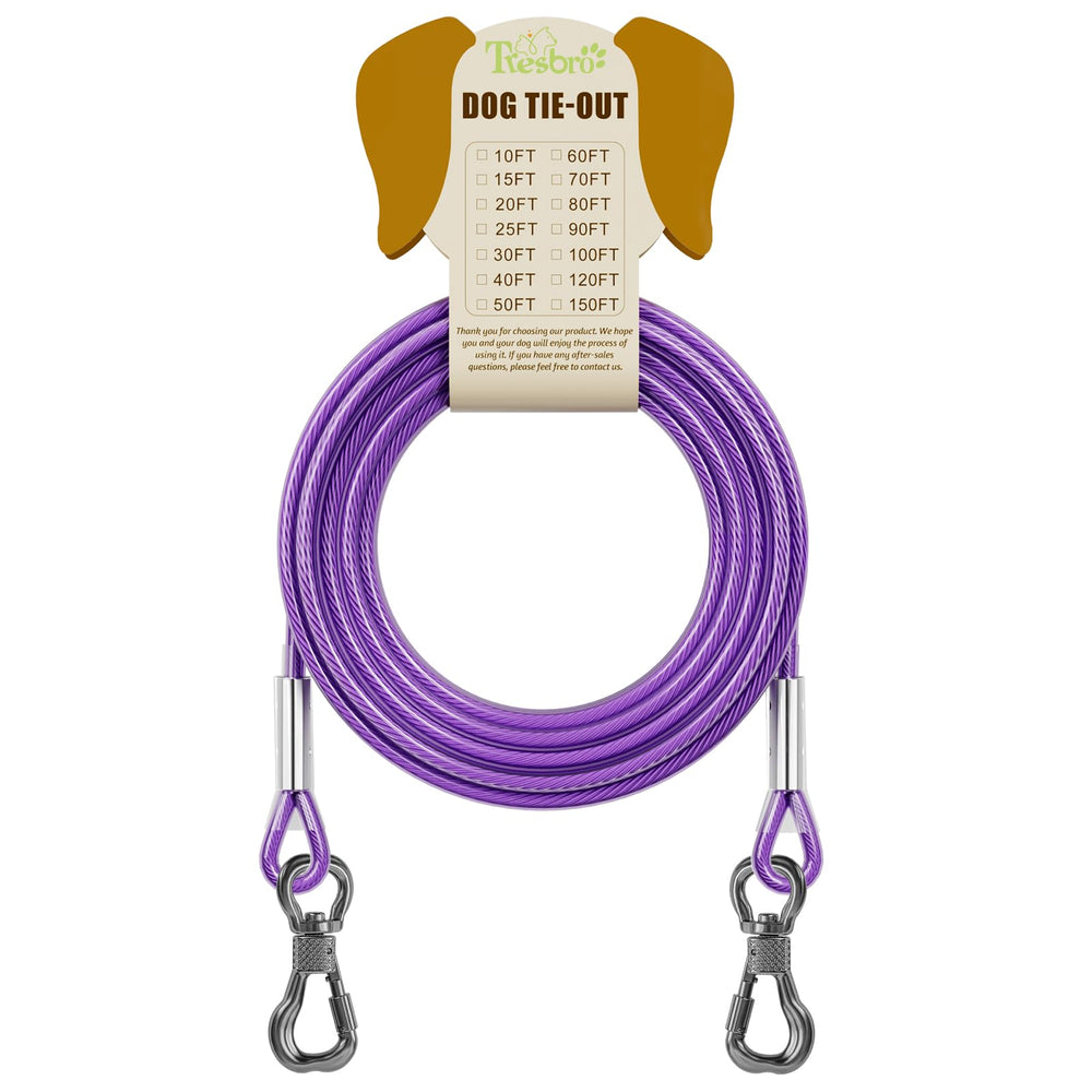 Tresbro longueur 80 pieds pour chien, espace sûr et sécurisé lors d'activités extérieures.