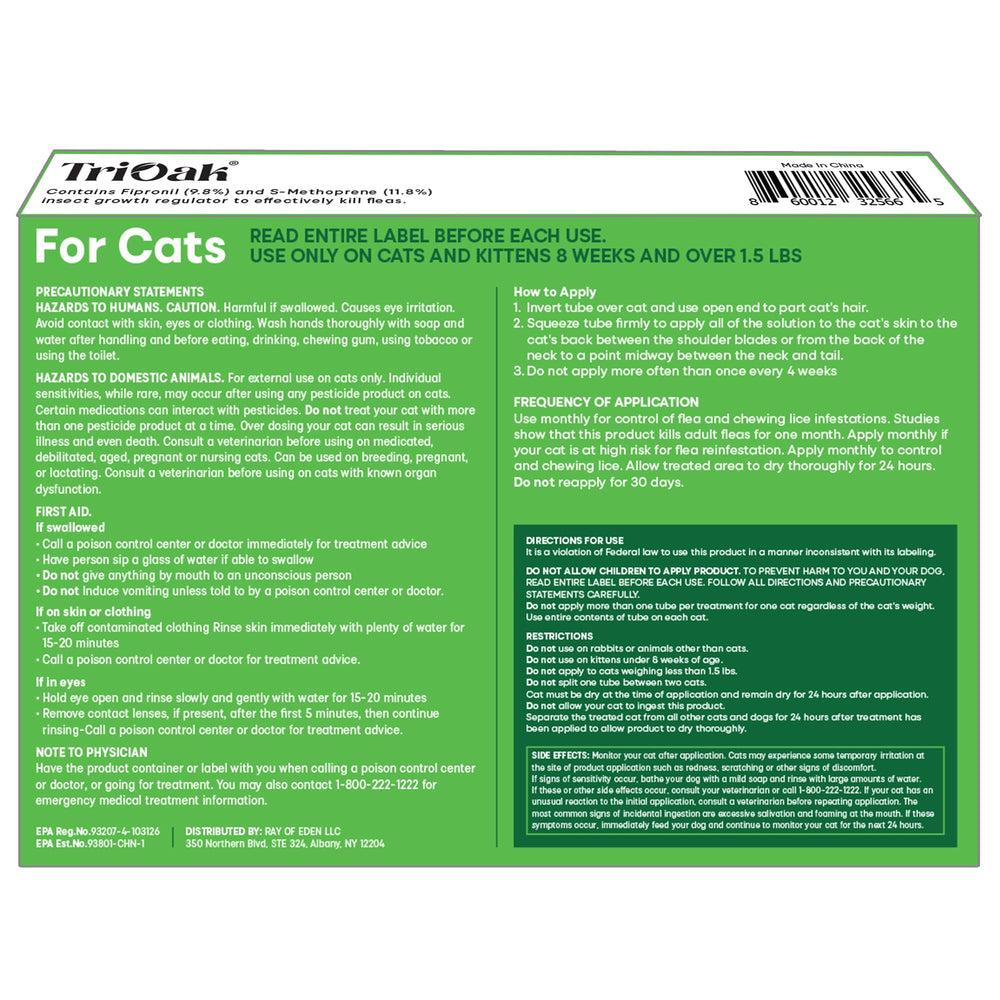 TriOak bouteille topique pour chats, application simple à domicile.