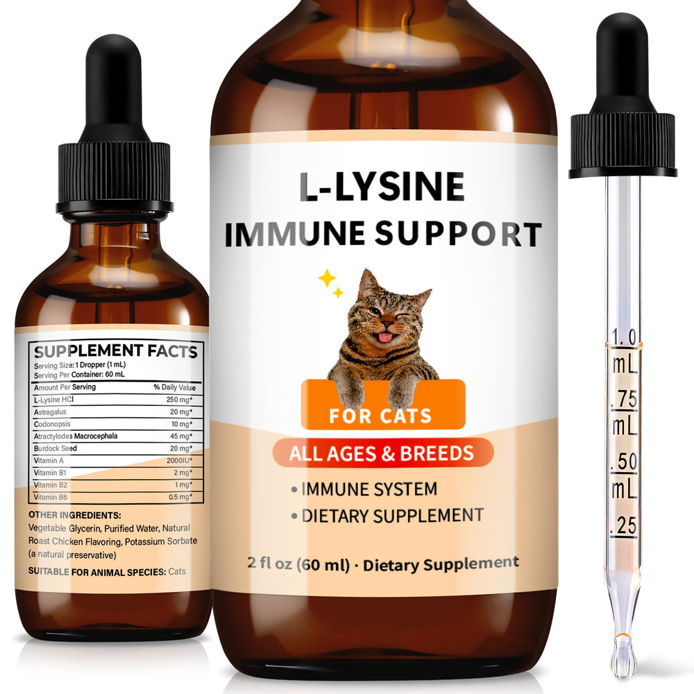Trihood L-Lysine pour chats, flacon 60 ml, bien-être potentiel.