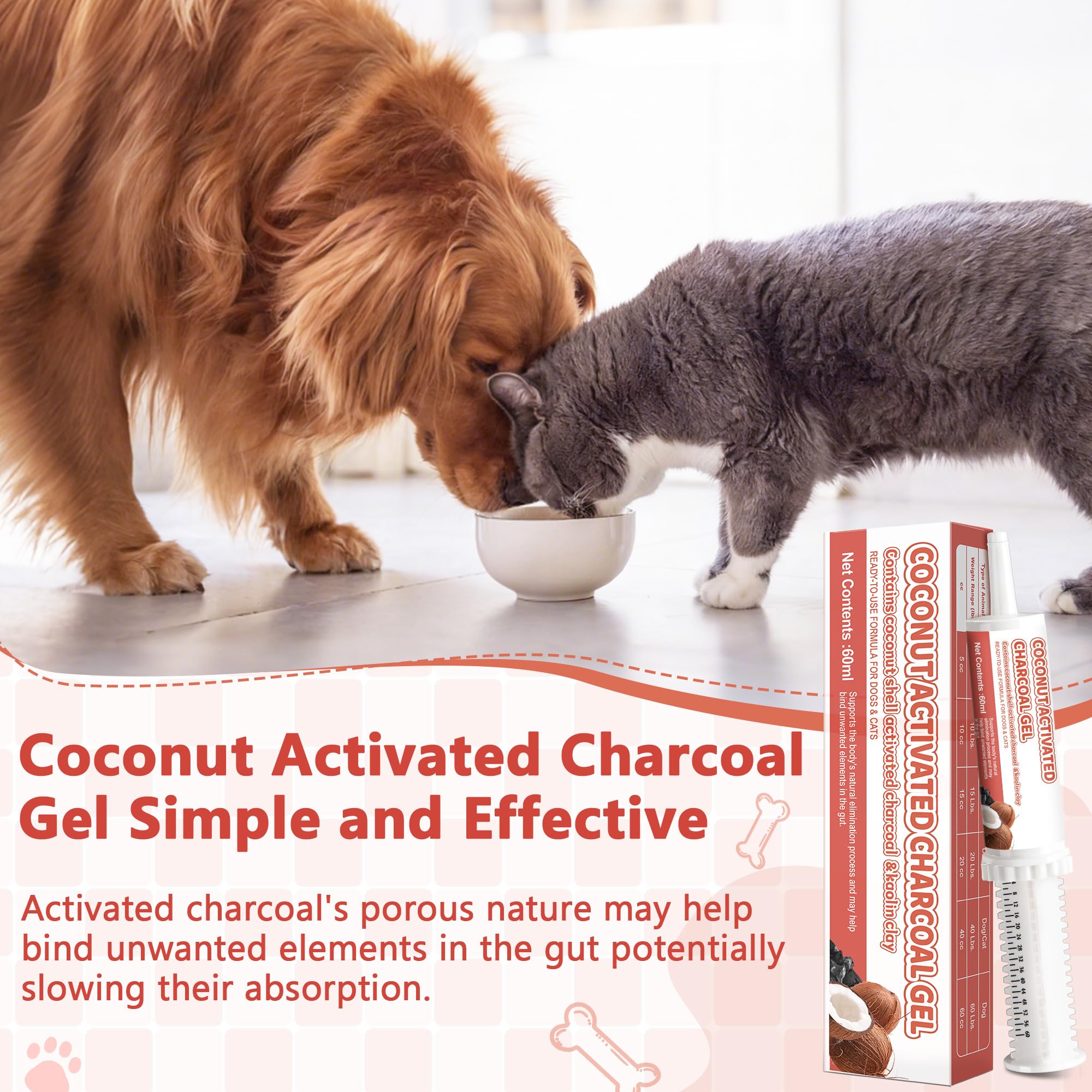 Trihood Pâte Charbon Actif – convient à chiens et chats toutes tailles.
