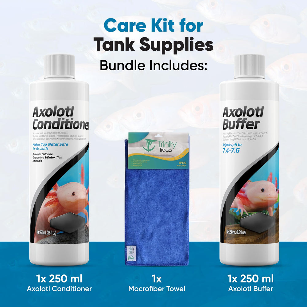 Tampon pH Axolotl Trinity Treats 250 ml pour équilibrer l’eau.