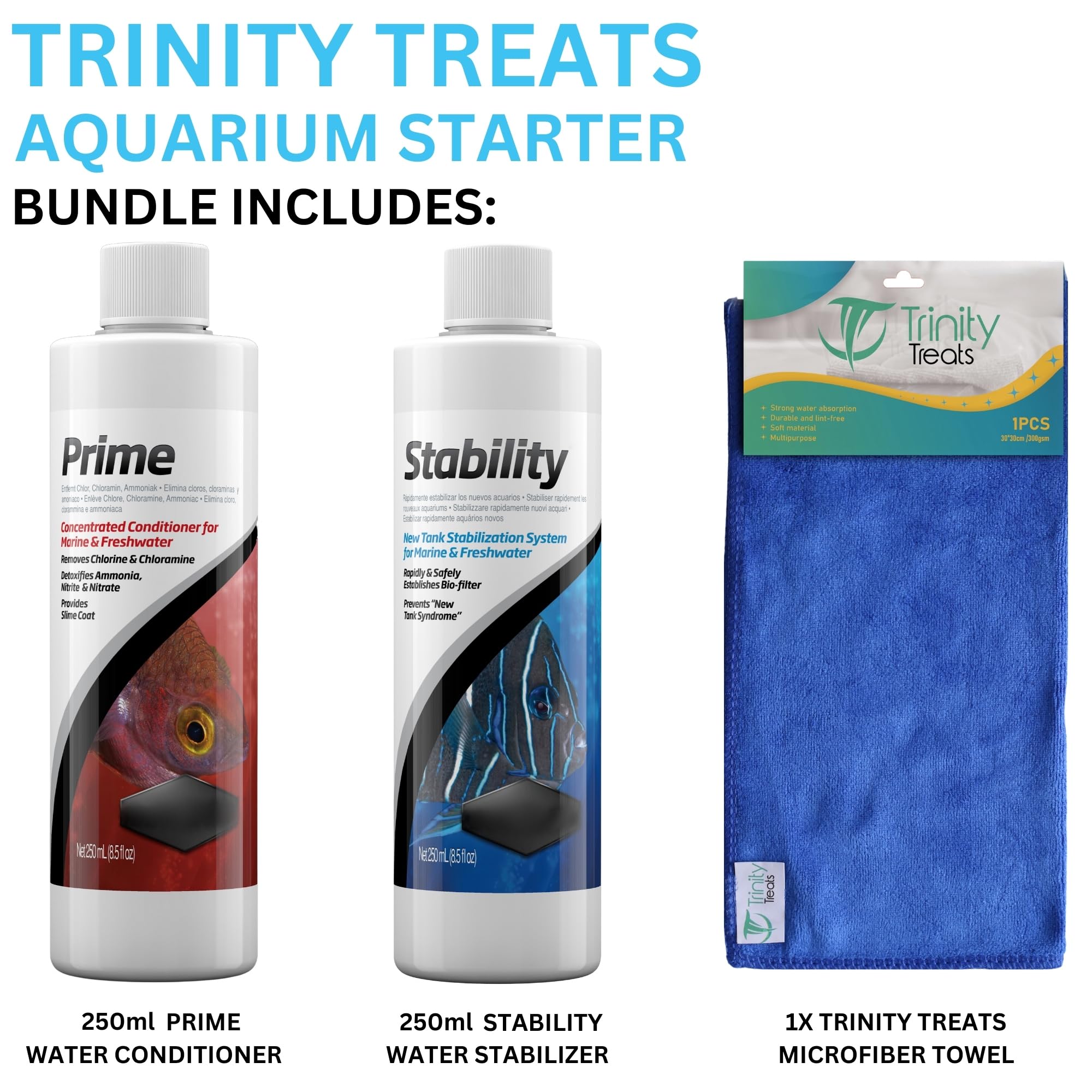 Chiffon microfibre Trinity Treats nettoyage rapide des surfaces d'aquarium.