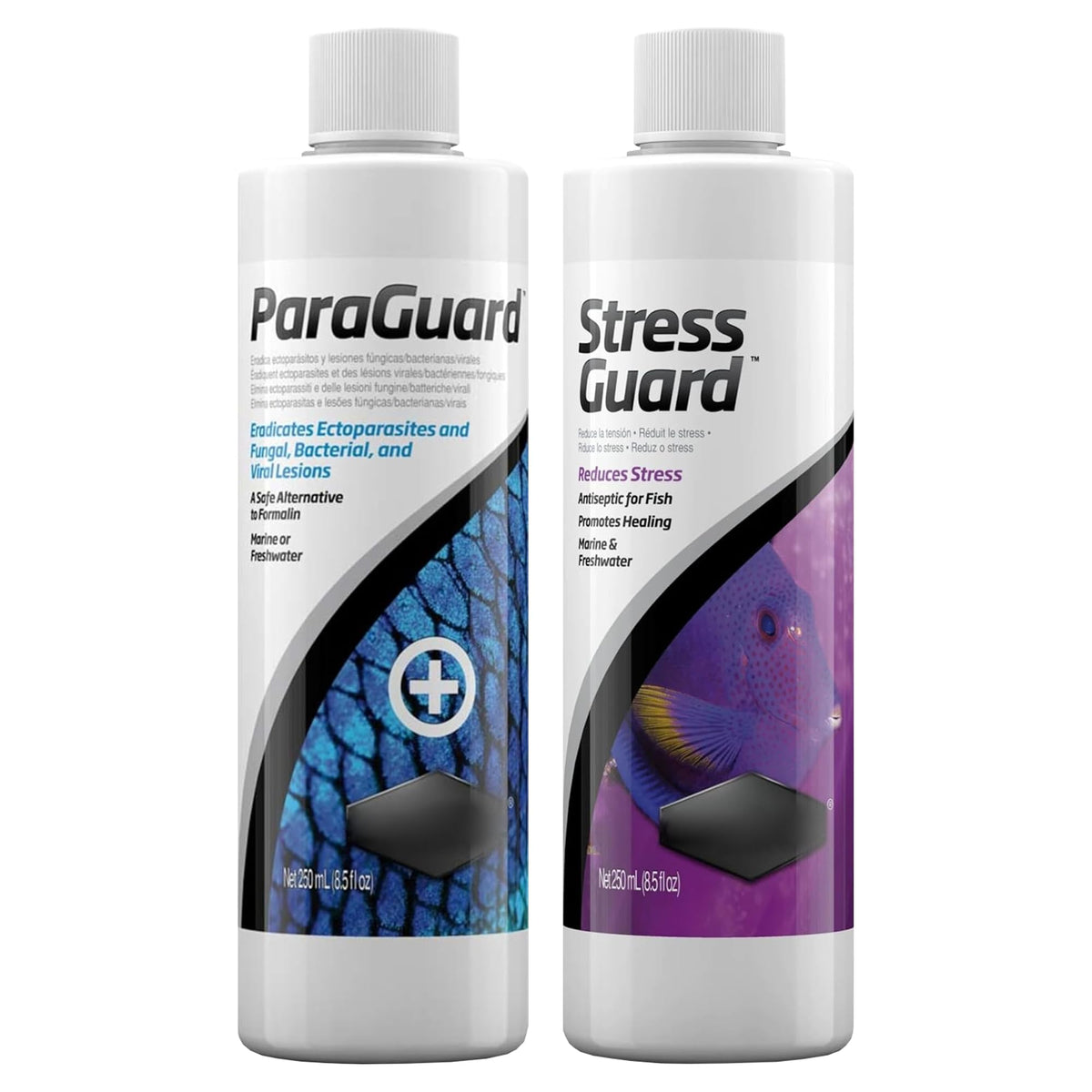 Paraguard Trinity Treats 250ml – bouteille en gros plan, stabilise l'équilibre de l'aquarium