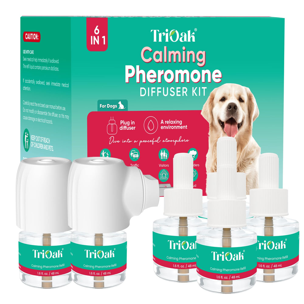 Diffuseur TriOak pour chien, favorisant un environnement calme et relaxant