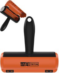 Triton outil poils animaux orange sur voiture, élimine les poils rapidement.
