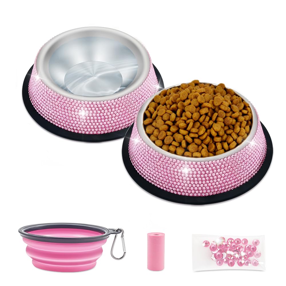 Bol Triumilynn pour chat avec pavé rose, durable et élégant