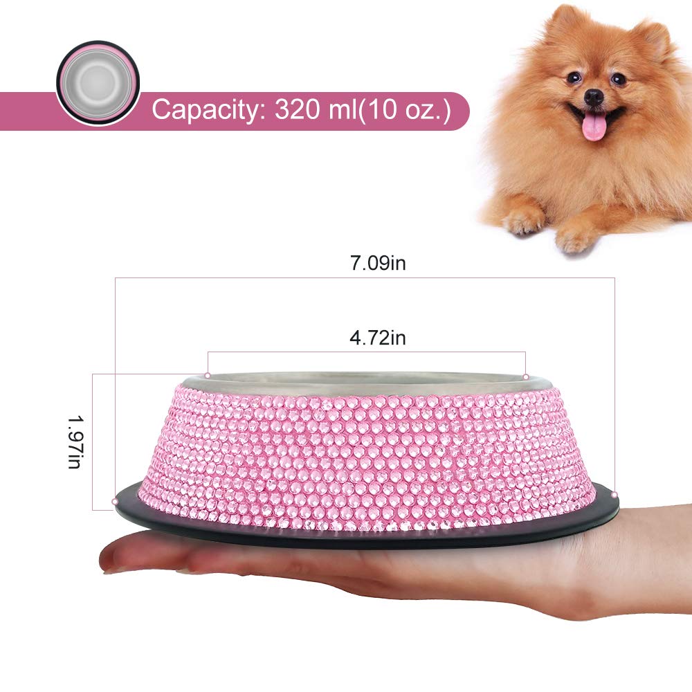 Bol Triumilynn en inox rose pour petit chien, pratique et résistant