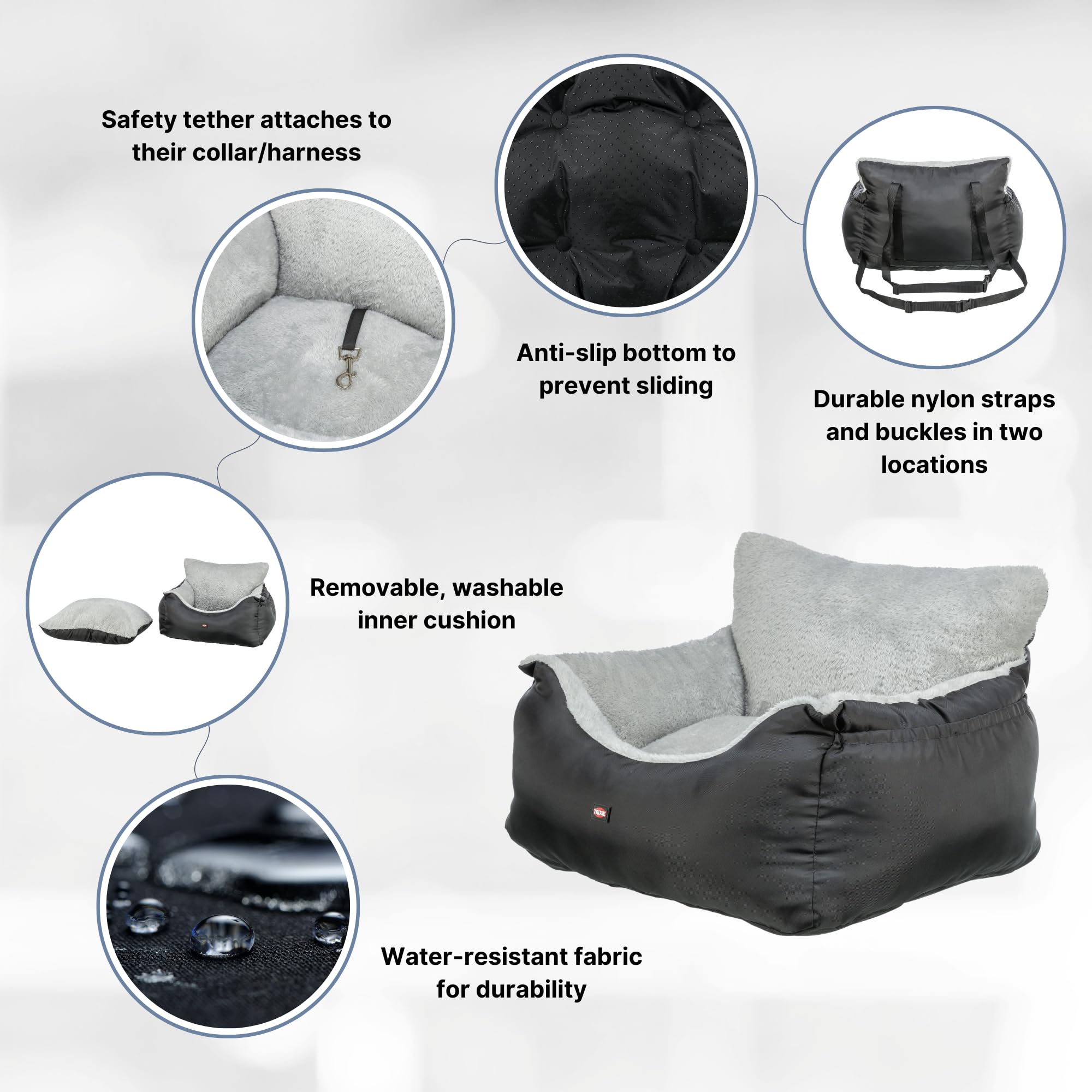 TRIXIE Convertible Lite attache sécurité intégrée pour maintien du chien