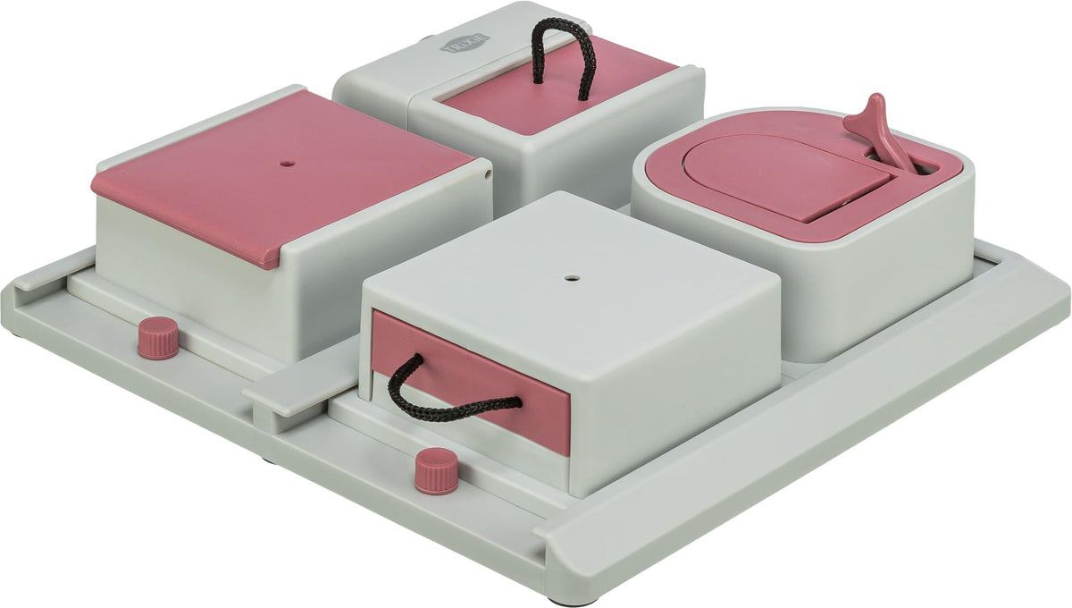 TRIXIE Poker Box – compartiments visibles pour stimuler le jeu du chat.