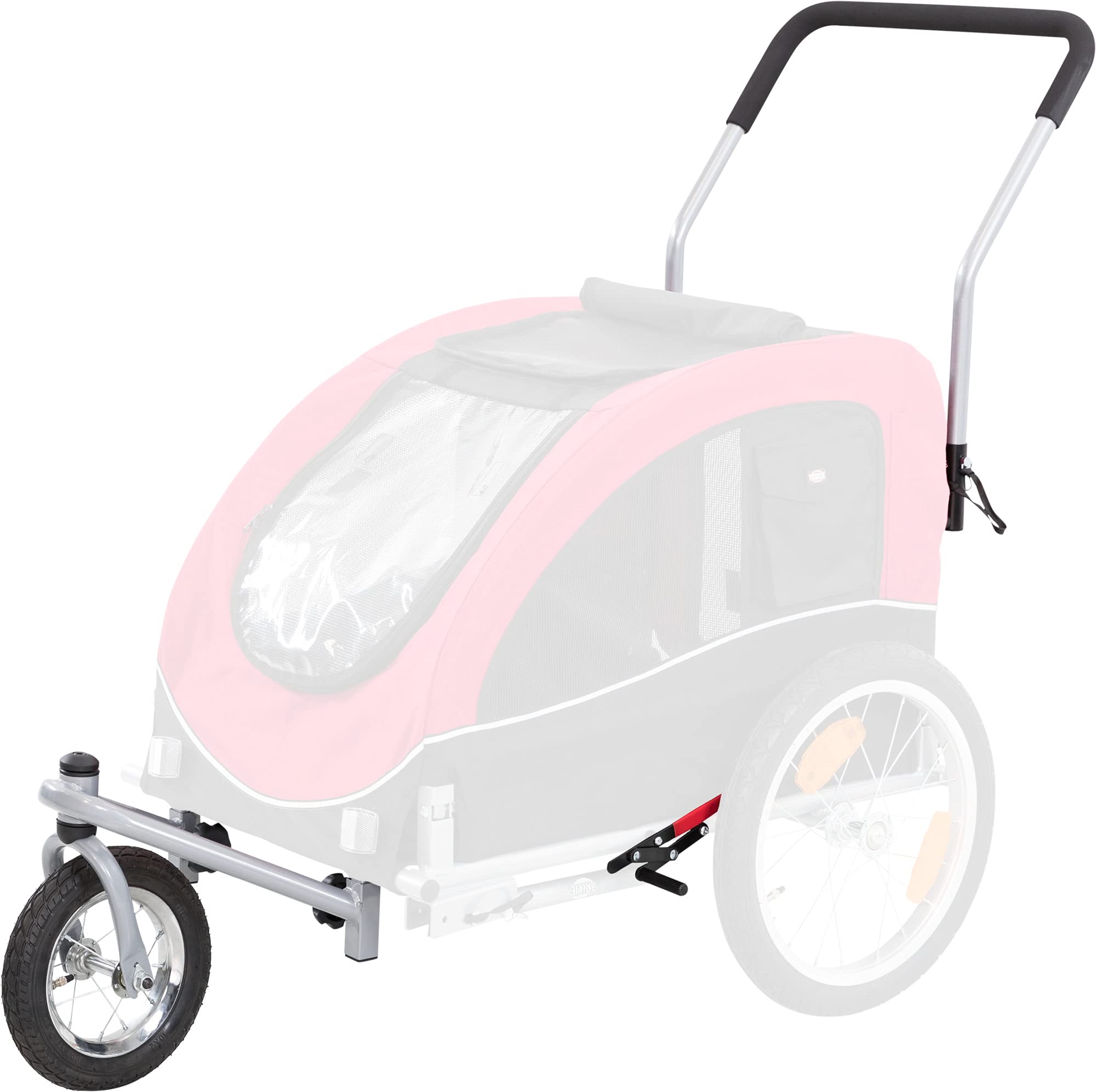 Roue pivotante TRIXIE à 360° facilitant la manœuvre sur tous chemins.
