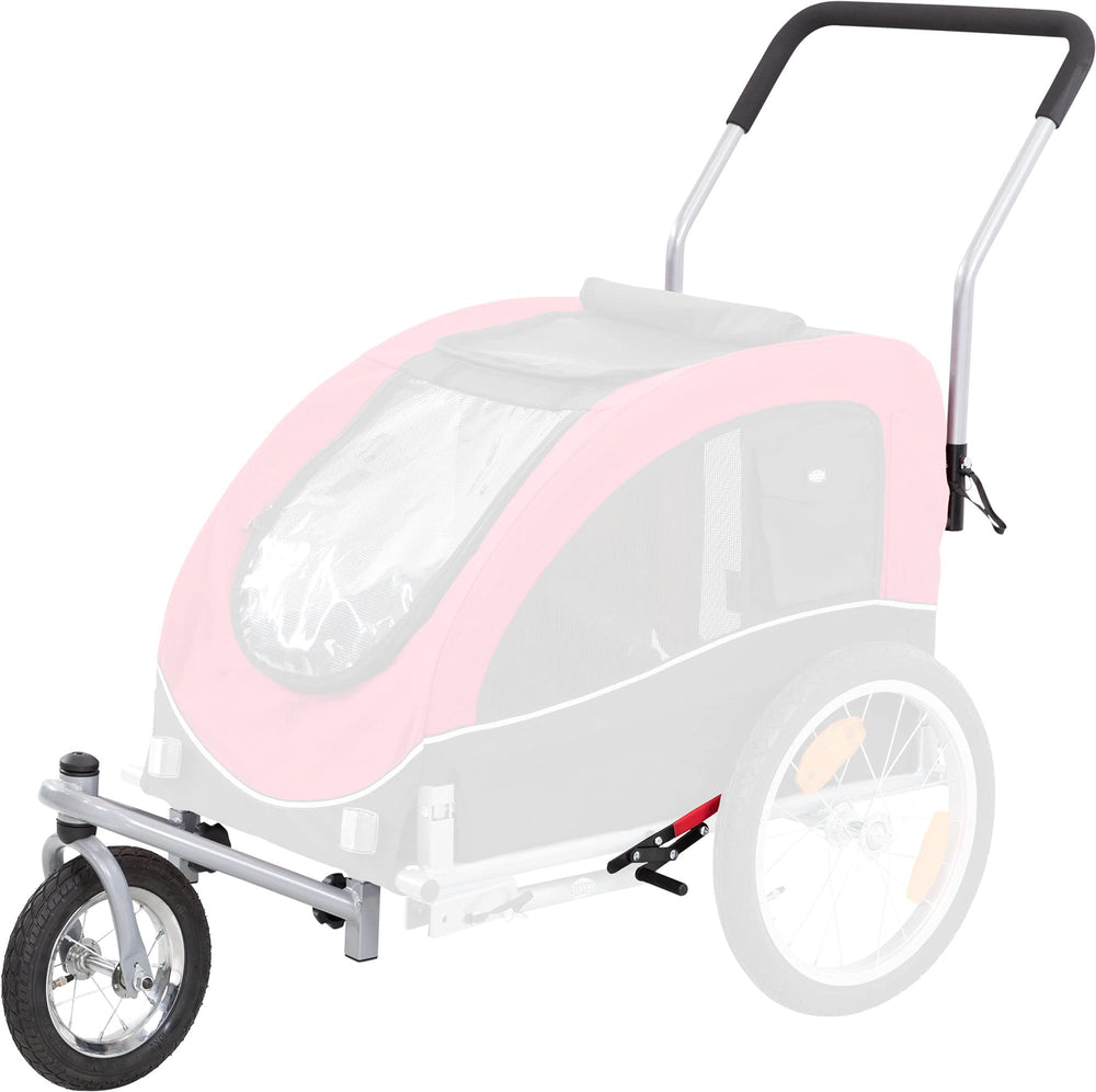 Roue pivotante TRIXIE à 360° facilitant la manœuvre sur tous chemins.